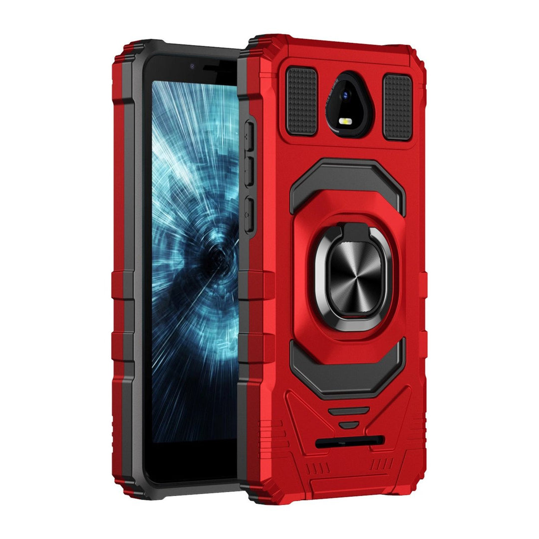 For Boost Mobile Schok Volt SV55 Case Cover & Stand, Heavy Duty Shockproof Protective Rugged Phone Case with Rotatable Image 1