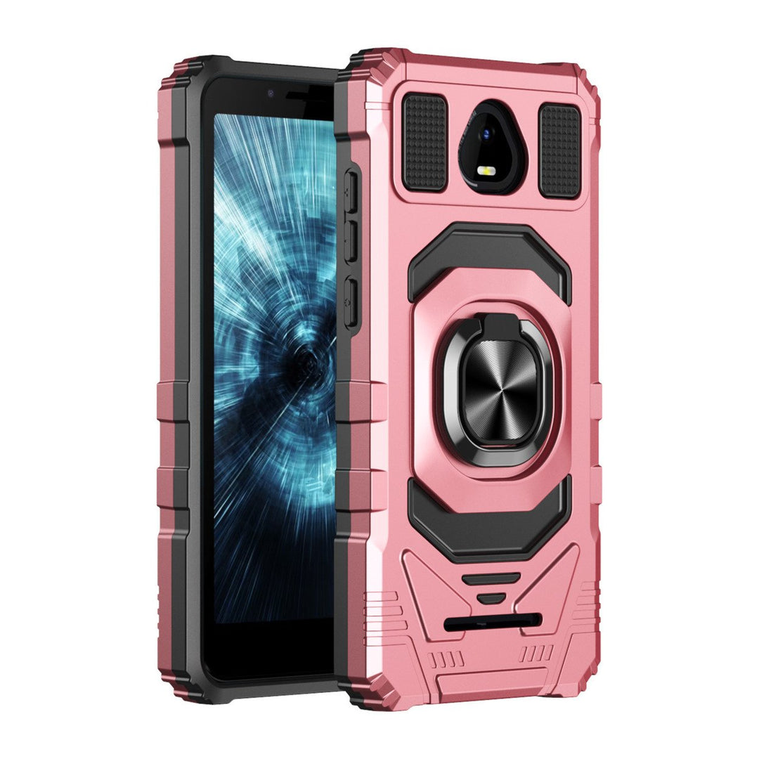 For Boost Mobile Schok Volt SV55 Case Cover & Stand, Heavy Duty Shockproof Protective Rugged Phone Case with Rotatable Image 1