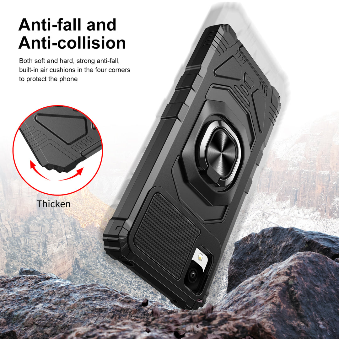 For TCL ION Z 2023 Case Cover and Stand Heavy Duty Shockproof Protective Rugged Phone Case with Rotatable Ring Kickstand Image 3