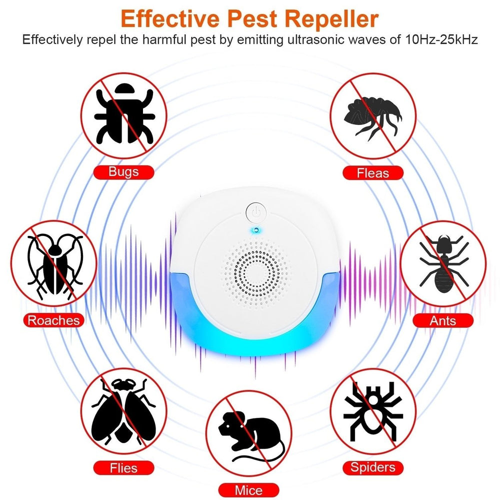 6 Packs Ultrasonic Pest Repellers Plug In Indoor Pest Control Mouse Repellent Chaser Deterrent for Home Kitchen Office Image 2