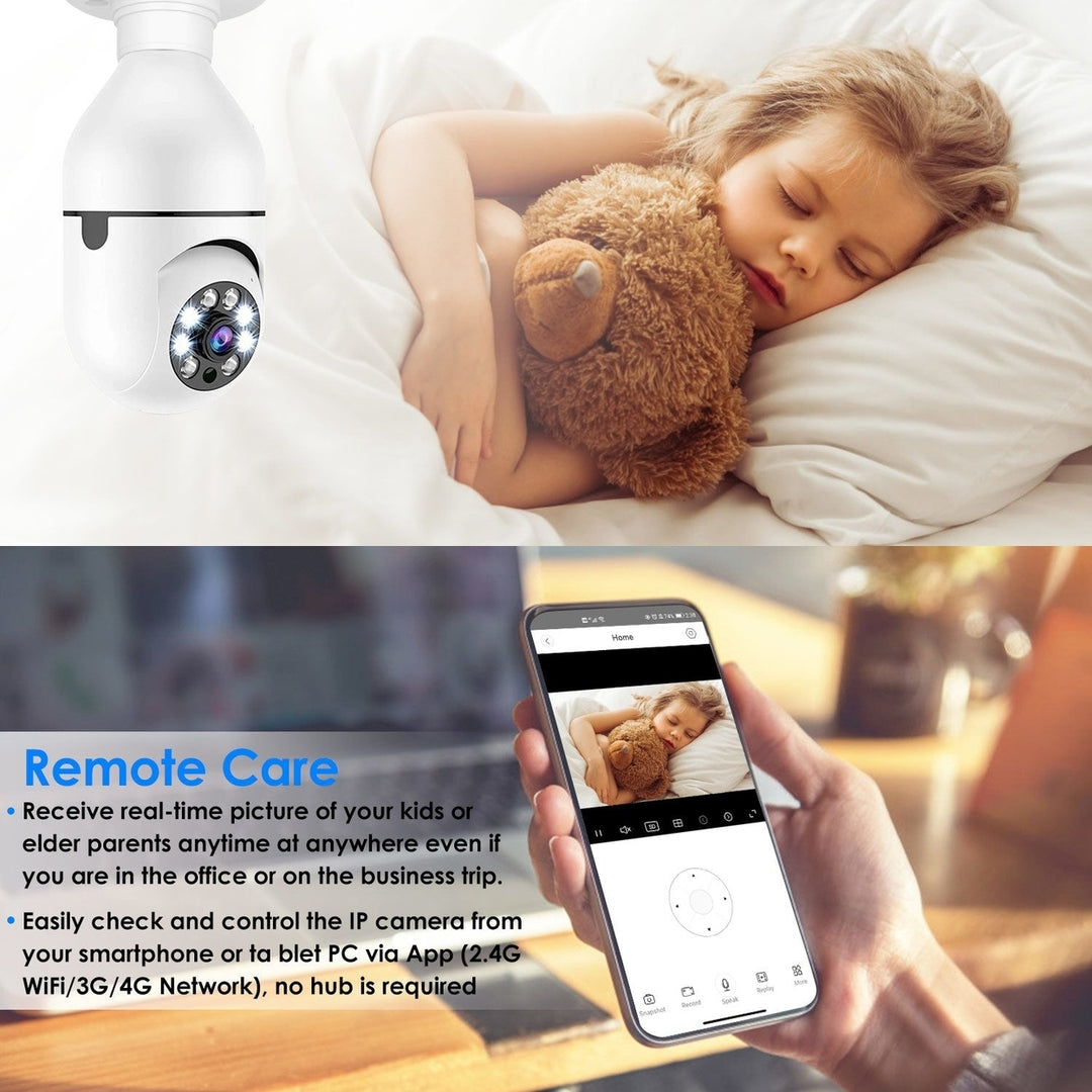 E27 WiFi Bulb Camera 1080P FHD WiFi IP Pan Tilt Security Surveillance Camera Image 7