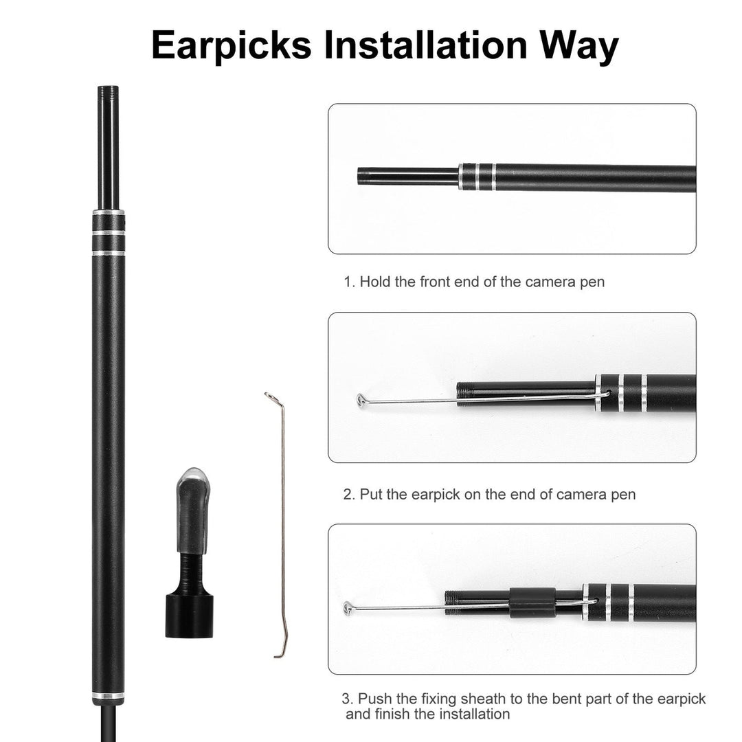 Ear Endoscope Otoscope Visual Earpick Ear Cleaning Camera Ear Wax Removal Tool IP67 Waterproof Image 10