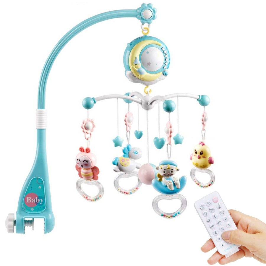 Baby Musical Crib Bed Bell Rotating Mobile Star Projection Nursery Light Baby Rattle Toy Image 1