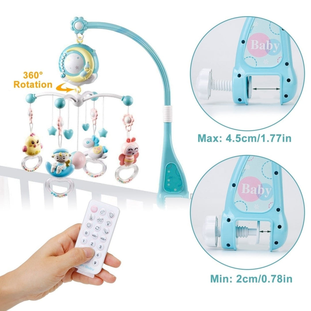 Baby Musical Crib Bed Bell Rotating Mobile Star Projection Nursery Light Baby Rattle Toy Image 3