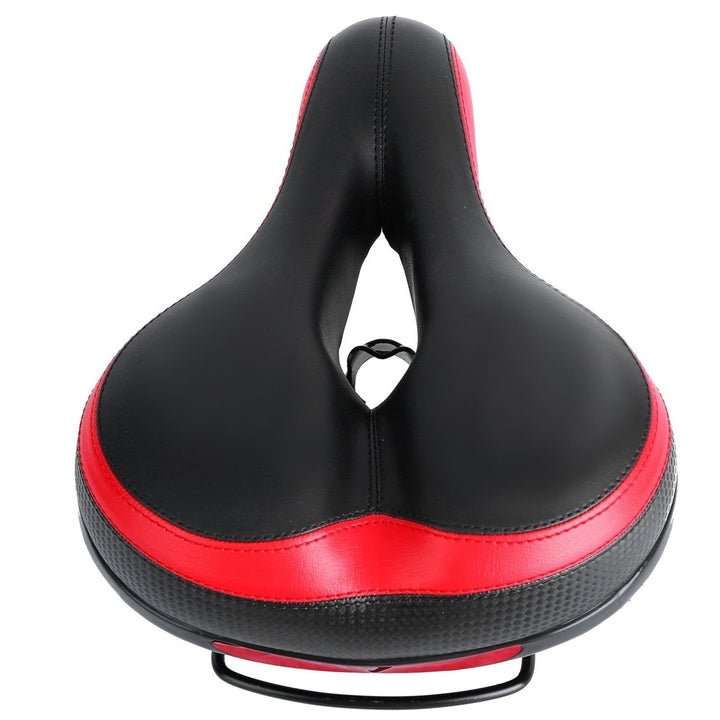 Bike Seat Water Resistant Comfortable Bicycle Padded Saddle Wear Resistant Hollow Leather Seat Cushion Image 3