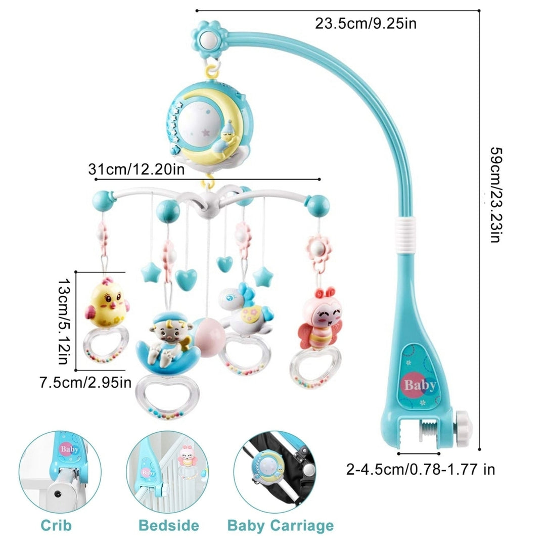 Baby Musical Crib Bed Bell Rotating Mobile Star Projection Nursery Light Baby Rattle Toy Image 8