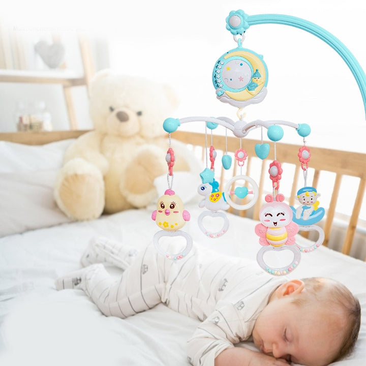 Baby Musical Crib Bed Bell Rotating Mobile Star Projection Nursery Light Baby Rattle Toy Image 10