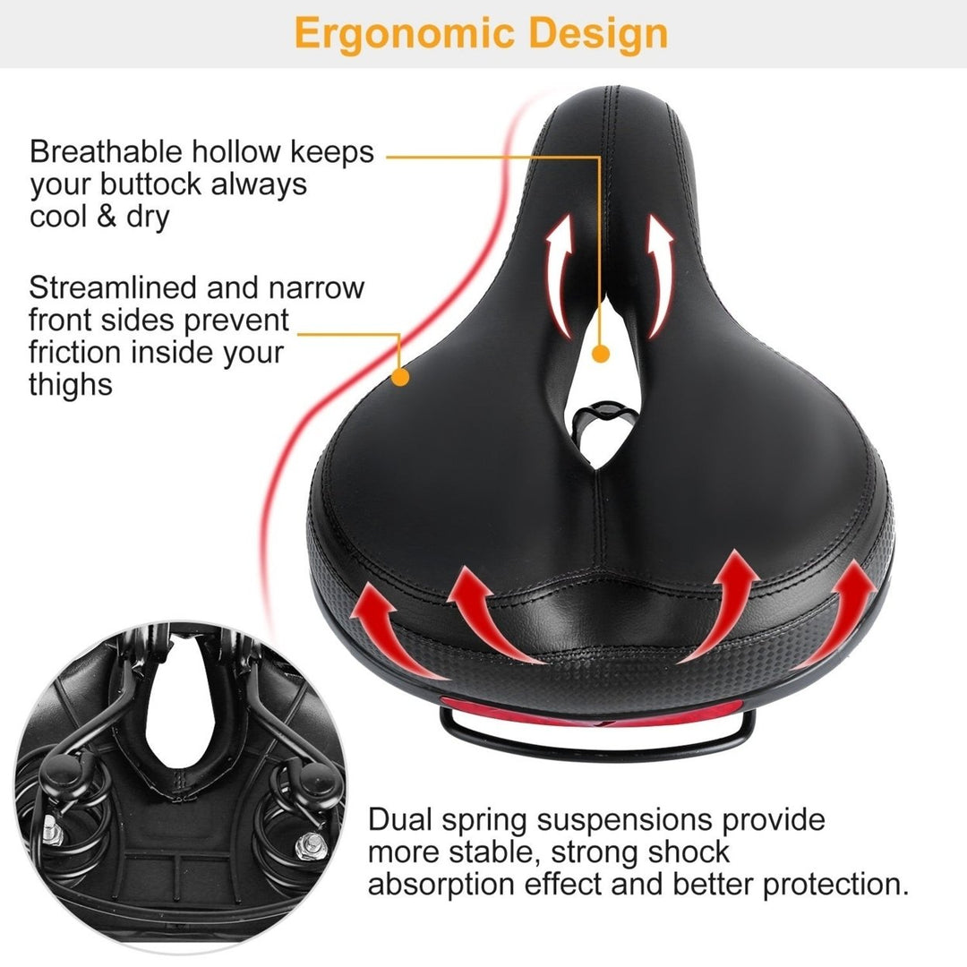 Bike Seat Water Resistant Comfortable Bicycle Padded Saddle Wear Resistant Hollow Leather Seat Cushion Image 7