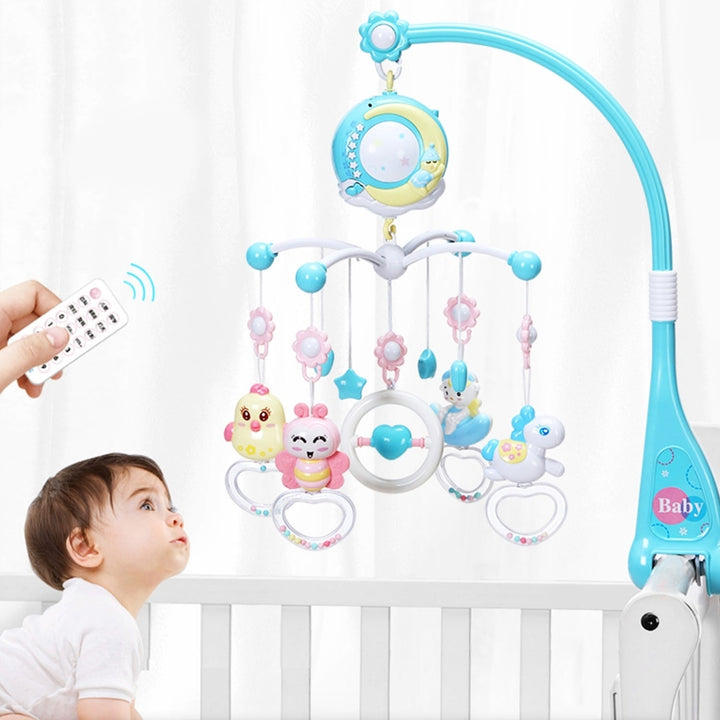 Baby Musical Crib Bed Bell Rotating Mobile Star Projection Nursery Light Baby Rattle Toy Image 11