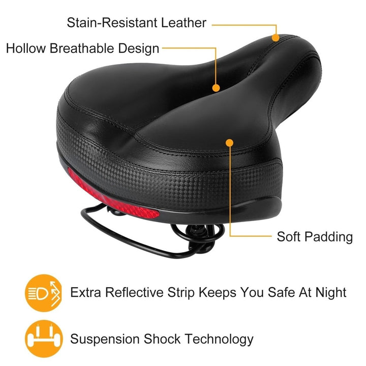 Bike Seat Water Resistant Comfortable Bicycle Padded Saddle Wear Resistant Hollow Leather Seat Cushion Image 10