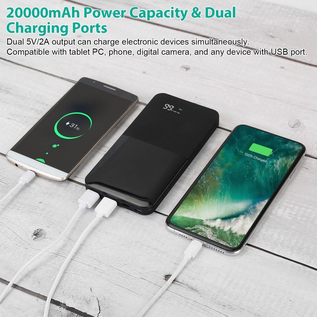 20000mAh Portable Charger Power Bank External Battery Pack with Digital Display Dual USB Charge Ports Image 6