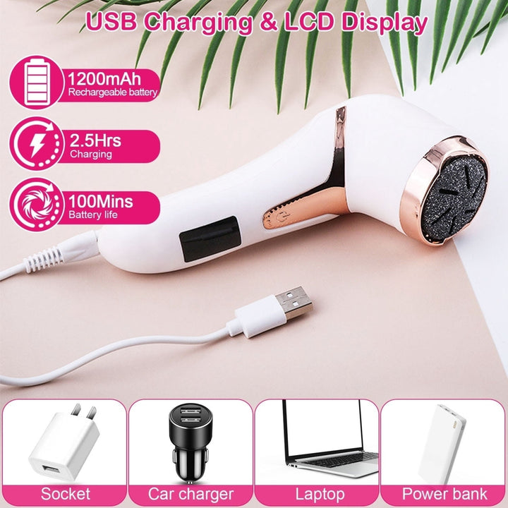 17Pcs Electric Foot Callus Remover with Vacuum Foot Grinder Rechargeable Foot File Dead Skin Pedicure Machine Image 7