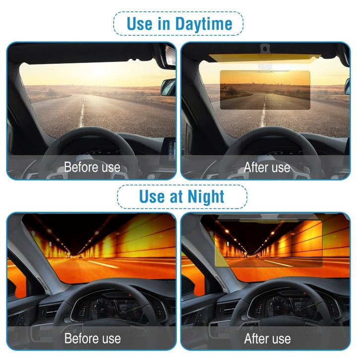 2 IN 1 Anti Glare Auto Sun Visor Day Night Driving HD Clip Sun Shield Blocker Anti Dazzle UV Filtering Shading Mirror Image 4