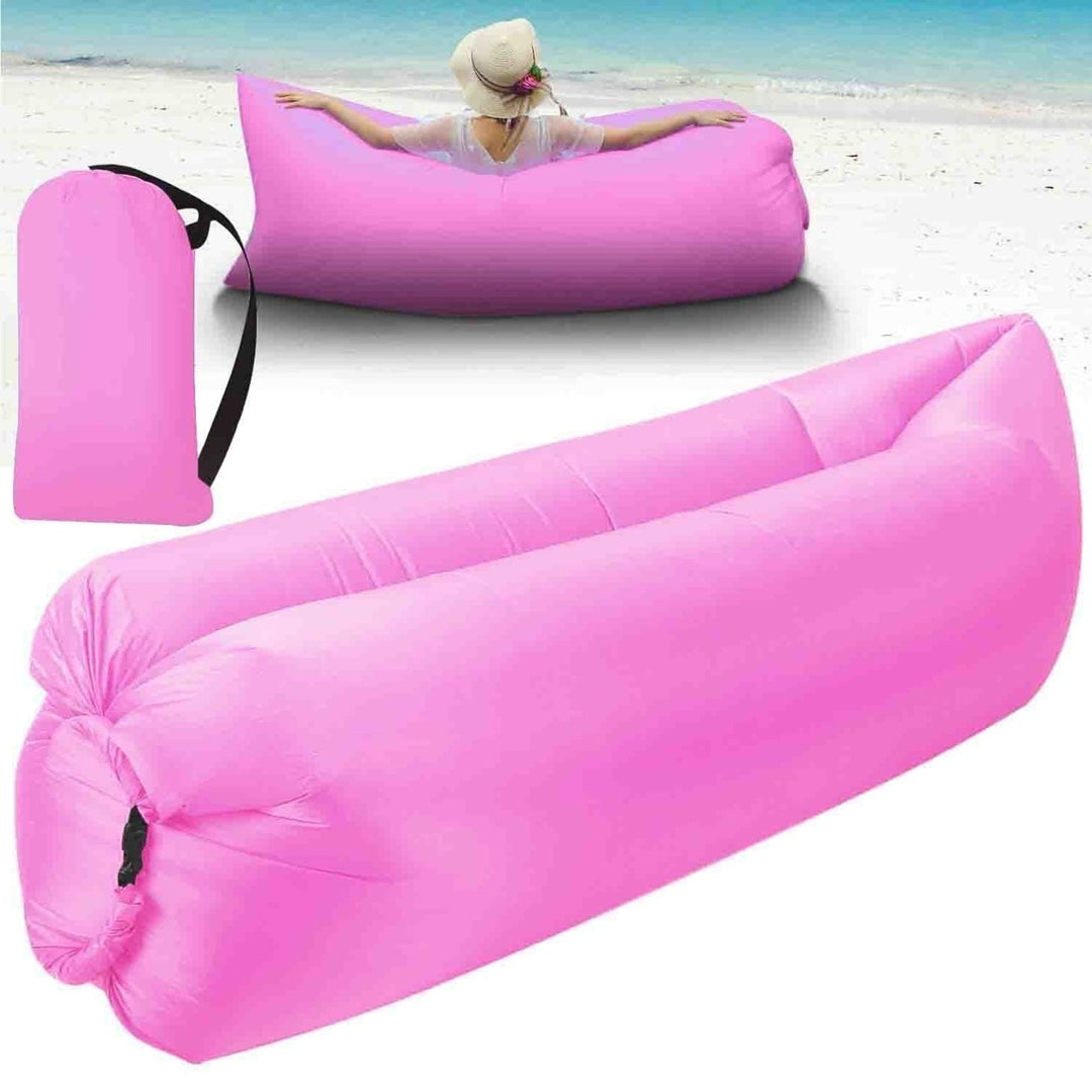 Inflatable Lounger Air Sofa Lazy Bed Sofa Portable Organizing Bag Water Resistant for Backyard Lakeside Beach Traveling Image 1