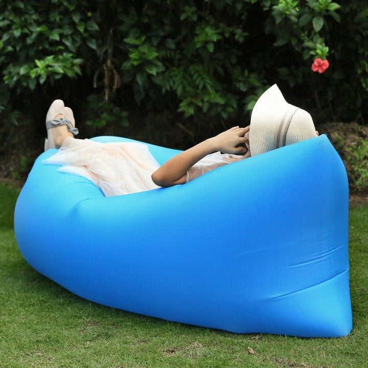 Inflatable Lounger Air Sofa Lazy Bed Sofa Portable Organizing Bag Water Resistant for Backyard Lakeside Beach Traveling Image 3