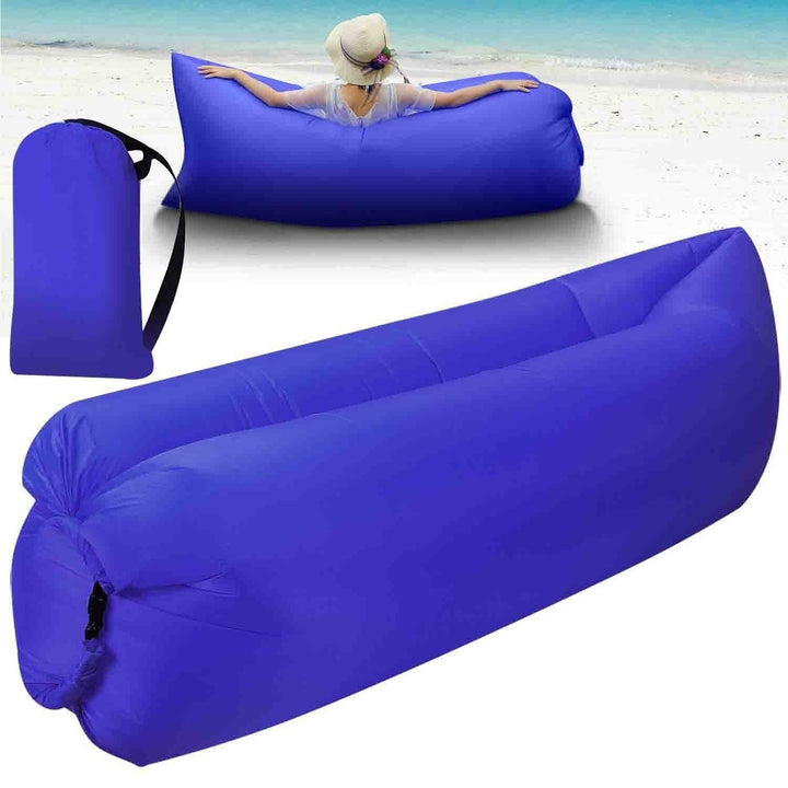 Inflatable Lounger Air Sofa Lazy Bed Sofa Portable Organizing Bag Water Resistant for Backyard Lakeside Beach Traveling Image 6