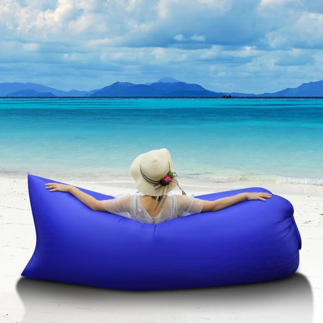 Inflatable Lounger Air Sofa Lazy Bed Sofa Portable Organizing Bag Water Resistant for Backyard Lakeside Beach Traveling Image 7