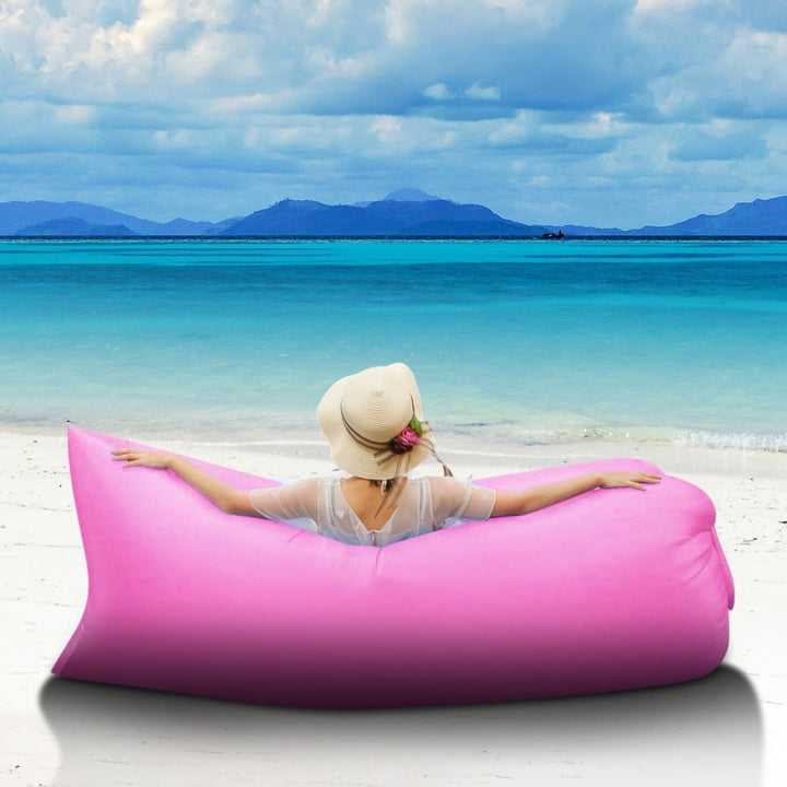 Inflatable Lounger Air Sofa Lazy Bed Sofa Portable Organizing Bag Water Resistant for Backyard Lakeside Beach Traveling Image 10