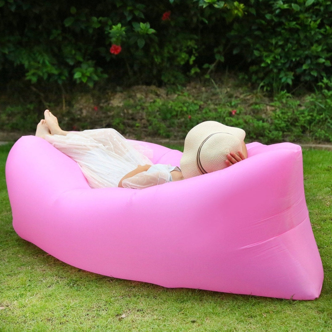 Inflatable Lounger Air Sofa Lazy Bed Sofa Portable Organizing Bag Water Resistant for Backyard Lakeside Beach Traveling Image 11