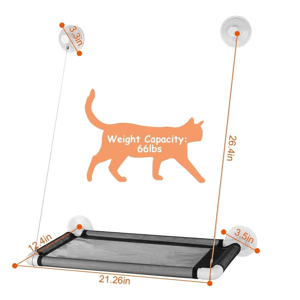 Cat Window Perch Cat Hammock Window Seat Window Mounted Cat Bed Hanging Cat Seat Hold up to 66lbs Image 2