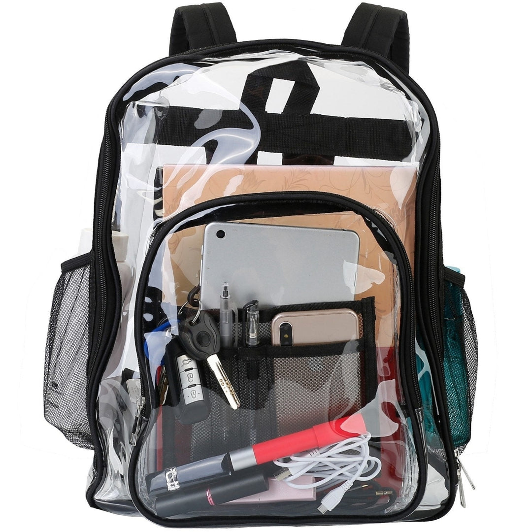 Clear Backpack Heavy Duty Transparent Book Bag Waterproof PVC Clear Backpack 5.3Gal with Reinforced Strap Image 1