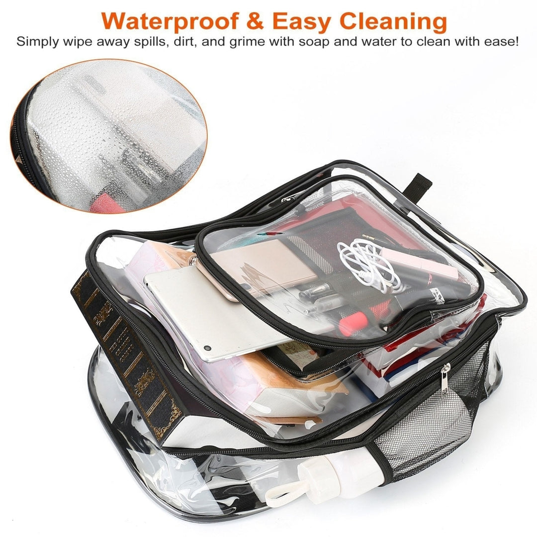 Clear Backpack Heavy Duty Transparent Book Bag Waterproof PVC Clear Backpack 5.3Gal with Reinforced Strap Image 4