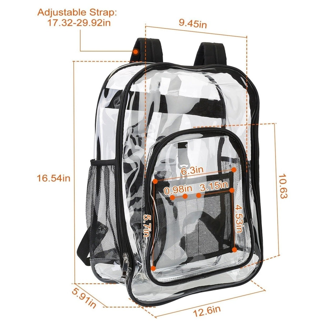 Clear Backpack Heavy Duty Transparent Book Bag Waterproof PVC Clear Backpack 5.3Gal with Reinforced Strap Image 6