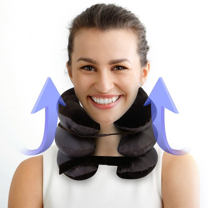 Inflatable Cervical Neck Traction Pillow Neck Shoulder Spine Alignment Pump Travel Support Pillow Inflatable Spinal Image 9