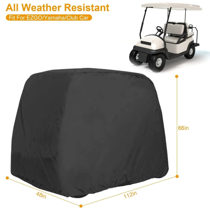 Universal 4 Passengers Golf Cart Cover 210D Water-Resistant UV Resistant Outdoor Cover Fits For EZGO Club Car Yamaha Image 2