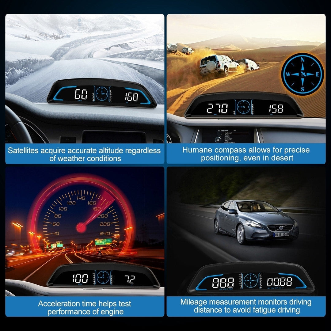 Universal Car HUD GPS Head up Display Speedometer Odometer with Acceleration Time Compass Altitude Driving Distance Over Image 7