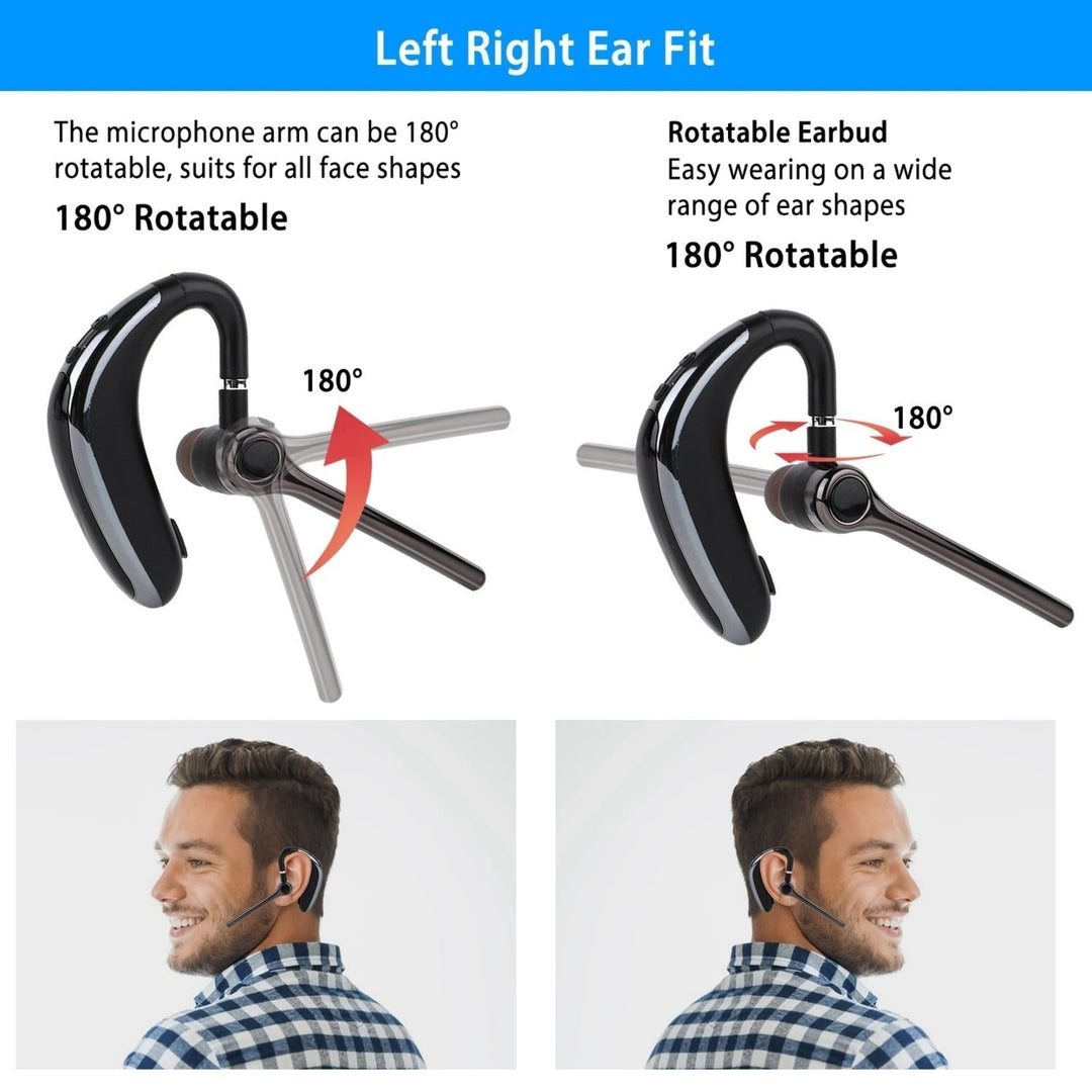 Wireless V5.0 Earpiece ENC Driving Earbuds 180 Rotatable Left Right Ear Fit Earphone For Business Driving Running Image 4