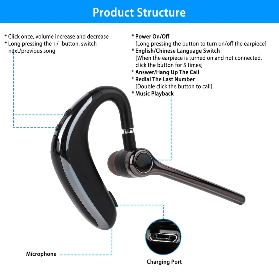 Wireless V5.0 Earpiece ENC Driving Earbuds 180 Rotatable Left Right Ear Fit Earphone For Business Driving Running Image 6