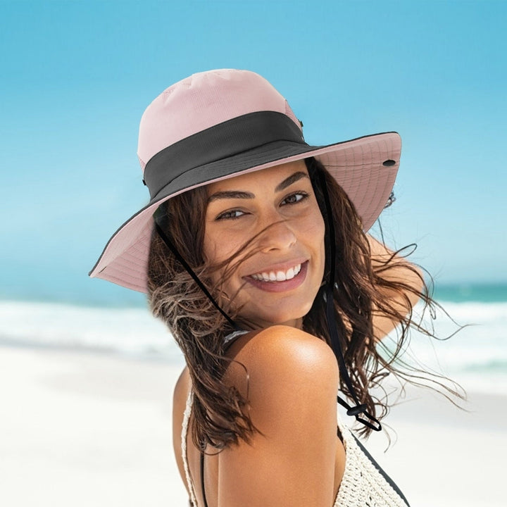 Women Summer Sun Bucket Hats Foldable UV Protection Cotton Cap Image 6