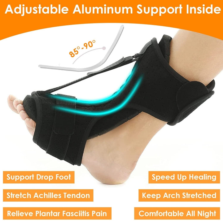 Plantar Fasciitis Night Splint Adjustable Foot Orthotic Brace Support Achilles Tendonitis Ankle Pain Relief Image 3