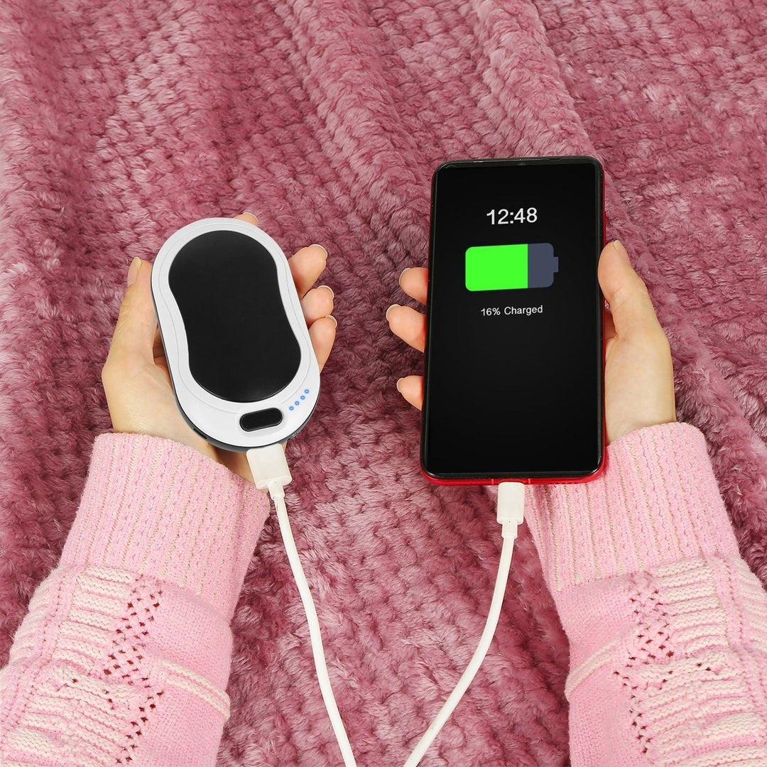 Portable Hand Warmer 10000mAh Power Bank Rechargeable Pocket Warmer Double Sided Heating 3 Temperature Adjustment Image 10