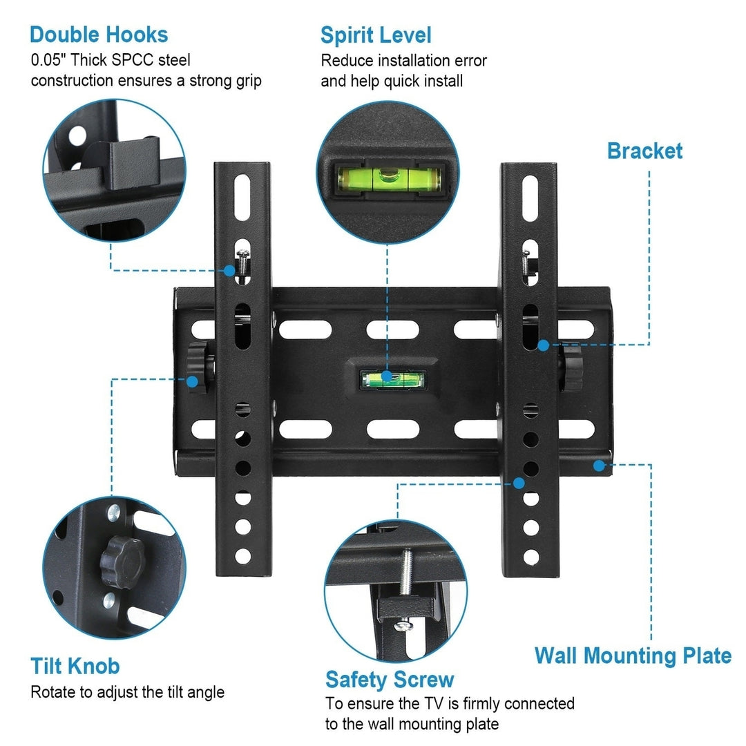 TV Wall Mount TV Wall Holder Bracket Support 15 To 43 inch Flat TV Max Hole Distance 200 Plus 200mm Hold Up To 55lbs Image 3