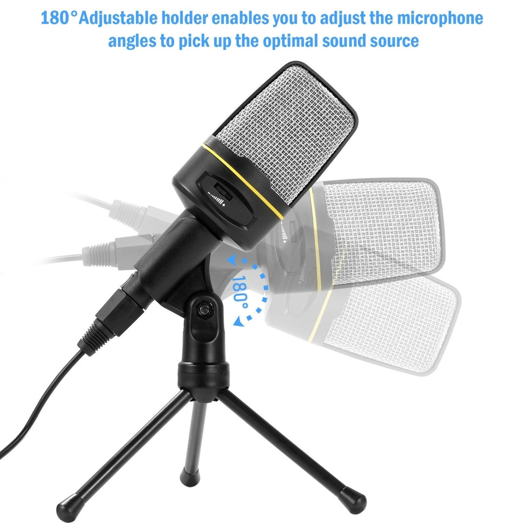 Pro Condenser Microphone with Tripod Stand Audio Studio Recording Desktop Mic Flexible Mic Image 3