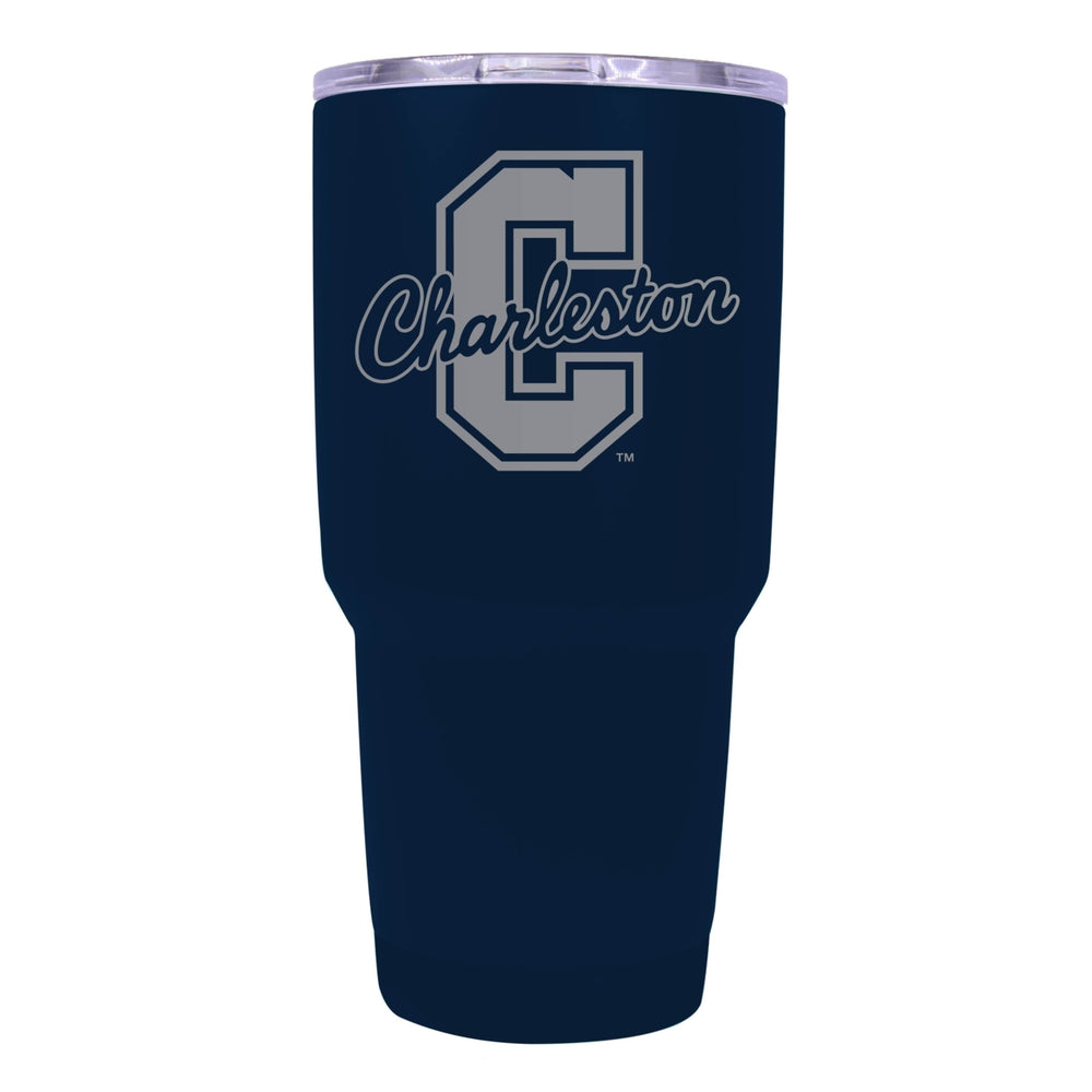 College of Charleston 24 oz Laser Engraved Stainless Steel Insulated Tumbler - Choose Your Color. Image 2