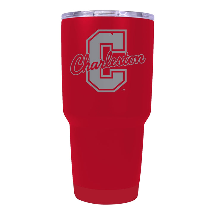 College of Charleston 24 oz Laser Engraved Stainless Steel Insulated Tumbler - Choose Your Color. Image 3