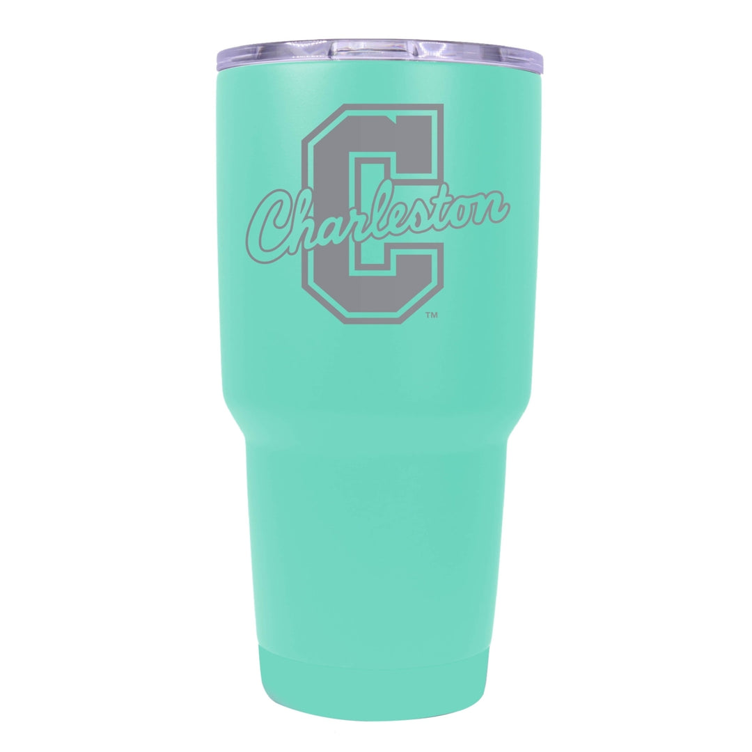 College of Charleston 24 oz Laser Engraved Stainless Steel Insulated Tumbler - Choose Your Color. Image 4