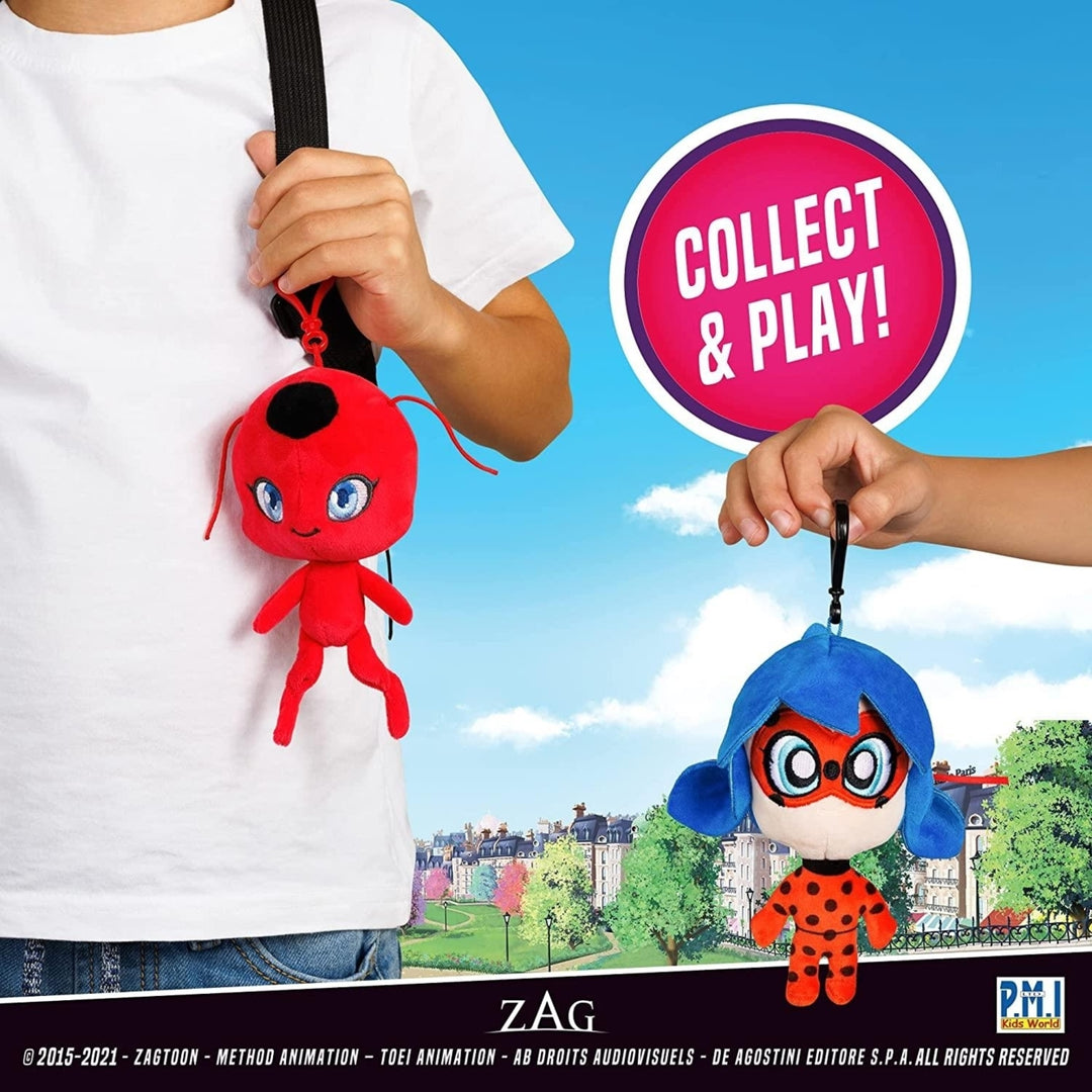 Miraculous Ladybug and Tikki Plush Clip-On Toys Backpack Charm 6" Characters Collectibles PMI International Image 3