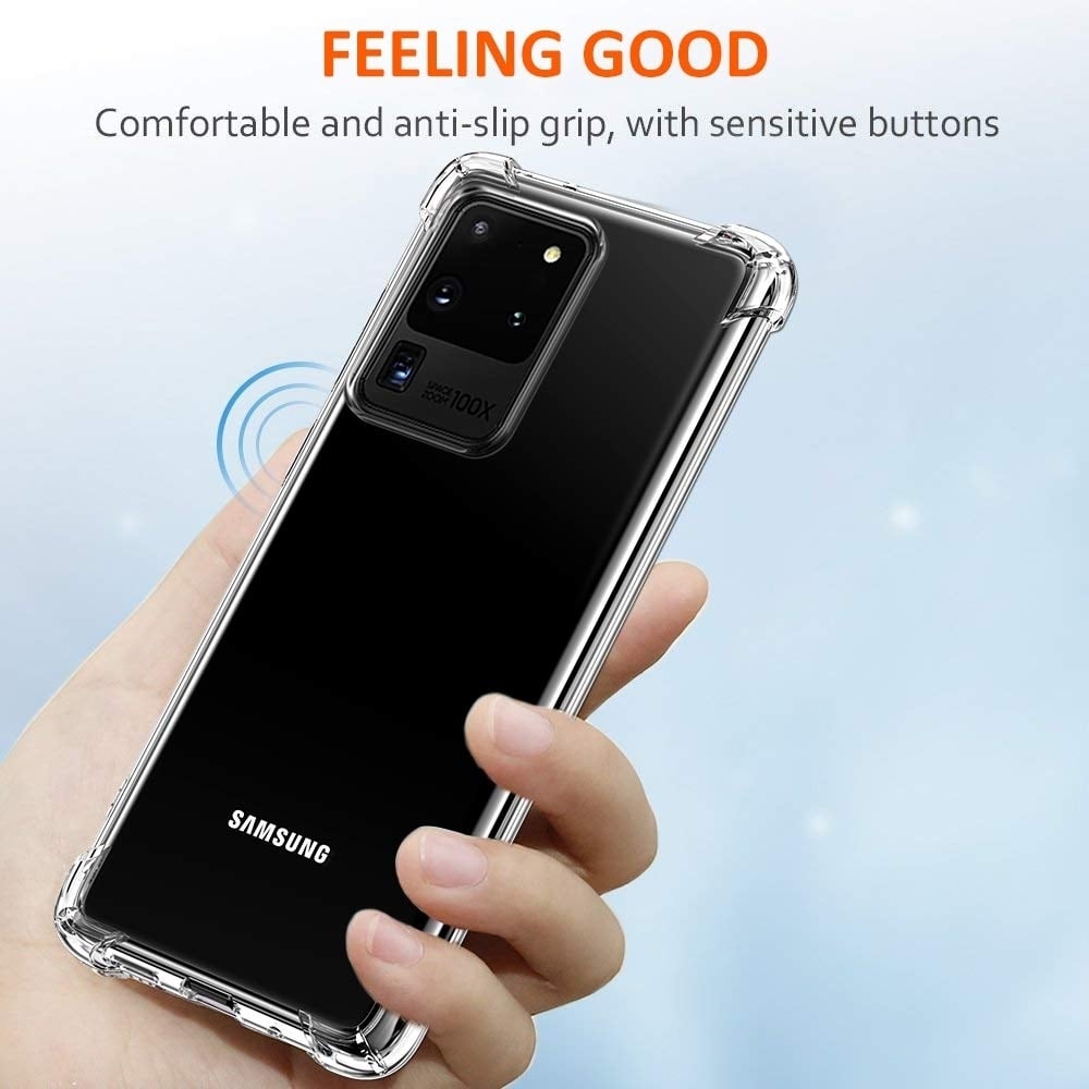 Samsung Galaxy S20 Ultra Shockproof Thin Silicone Cover Clear TPU Case Yellowing Resistant Image 4