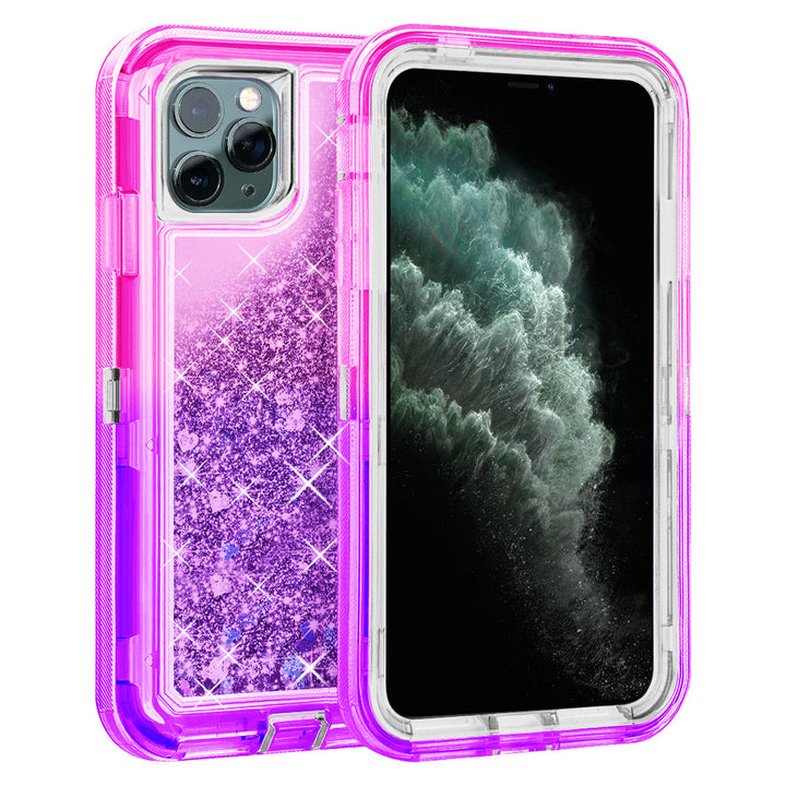 For Apple iPhone 11 Pro Max 6.5 Dual Layer Protective Shockproof Liquid Bling Sparkle Floating Glitter Quicksand Phone Image 10