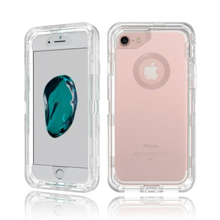 For Apple IPhone 6/6S / IPhone 7 / IPhone 8 Transparent Defender Armor Hybrid Case Cover Clear Image 1