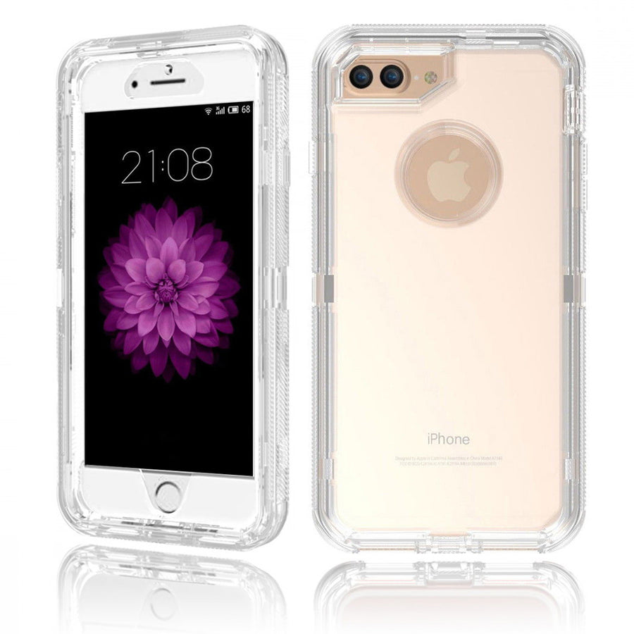 For Apple IPhone 6/6S Plus / IPhone 7 Plus / IPhone 8 Plus Transparent Defender Armor Hybrid Case Cover Clear Image 1