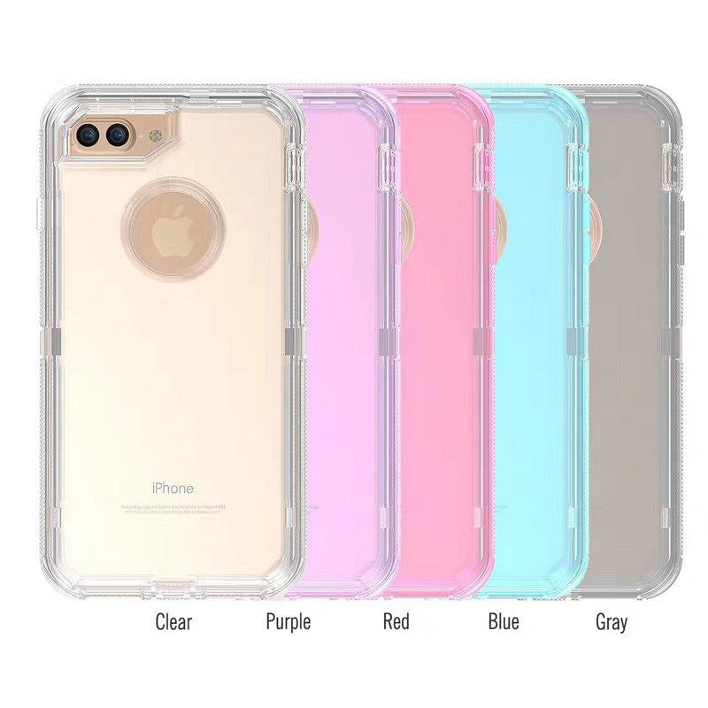 For Apple IPhone 6/6S Plus / IPhone 7 Plus / IPhone 8 Plus Transparent Defender Armor Hybrid Case Cover Clear Image 2