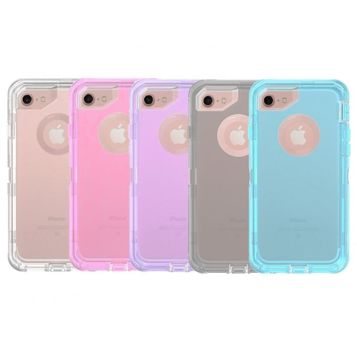 For Apple IPhone 6/6S / IPhone 7 / IPhone 8 Transparent Defender Armor Hybrid Case Cover Clear Image 4