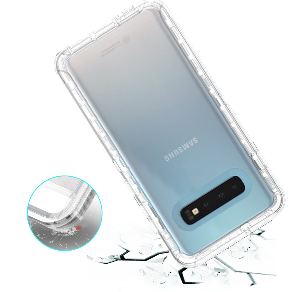 Samsung Galaxy S10E Transparent Armor Hybrid Case with Clip Clear Protective Cover Image 2