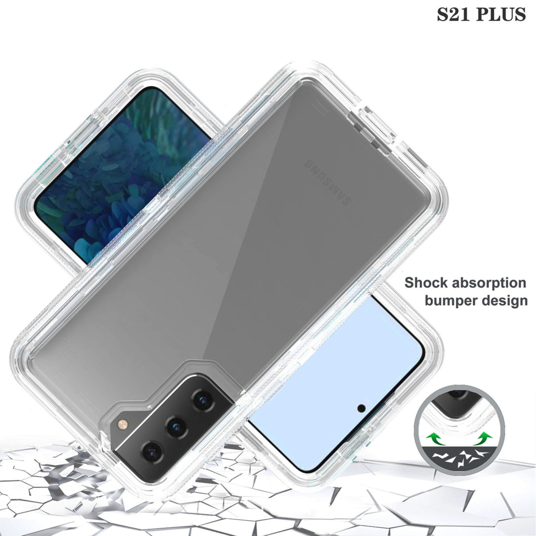 Samsung Galaxy S21 Plus 5G Clear Shockproof Armor Case Cover with Clip Image 3