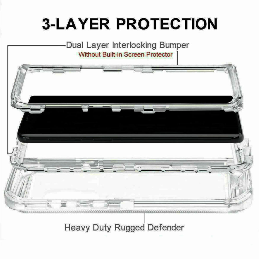 Samsung Galaxy S21 5G Clear Hybrid Shockproof Armor Case with Clip Image 4